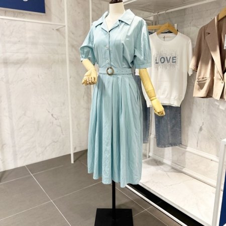 카라 벨트 원피스