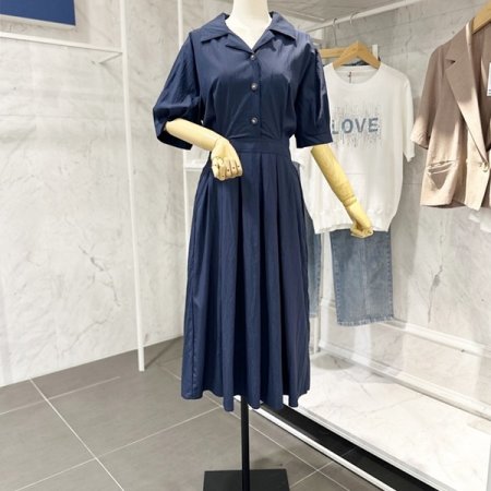 카라 벨트 원피스