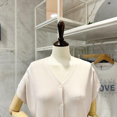 캡소매 브이넥 가디건