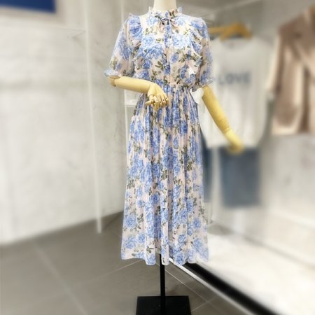 큰장미 프릴 플리츠 원피스