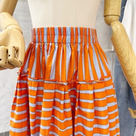 줄무늬 밴딩 스커트