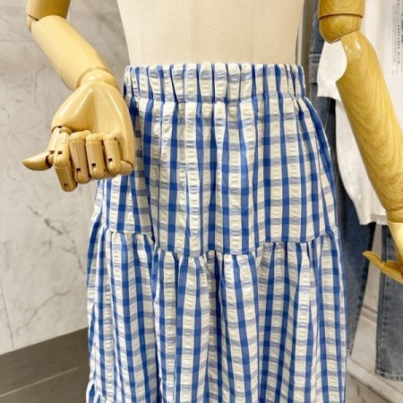 체크 밴딩 스커트