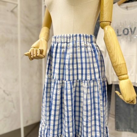 체크 밴딩 스커트