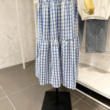 체크 밴딩 스커트