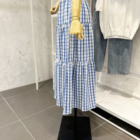 체크 밴딩 스커트