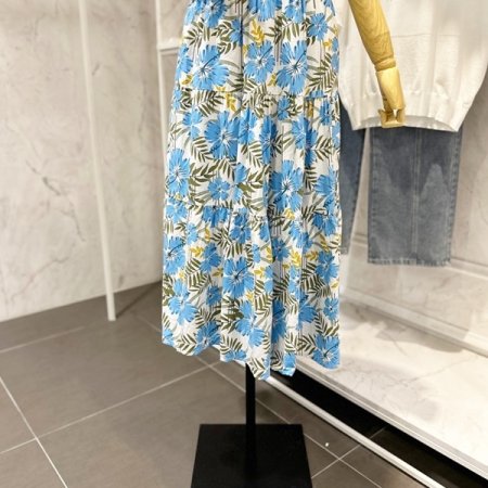 열대 꽃 밴딩 스커트