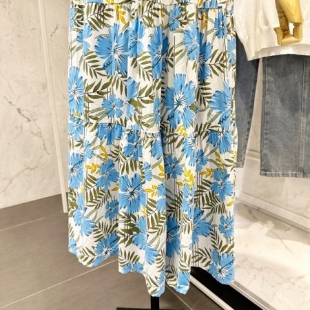 열대 꽃 밴딩 스커트