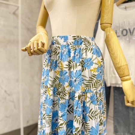 열대 꽃 밴딩 스커트