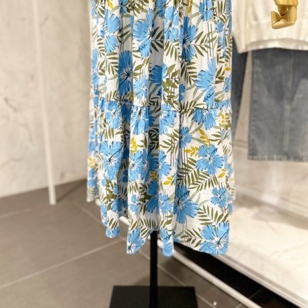 열대 꽃 밴딩 스커트