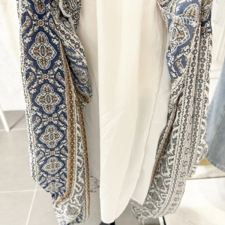 프린트 주름 원피스