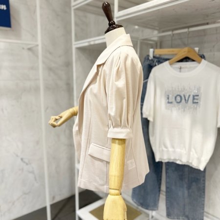 어깨 퍼프 카라 자켓