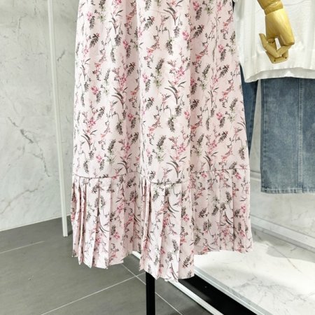 밑단 플리츠 플라워 원피스