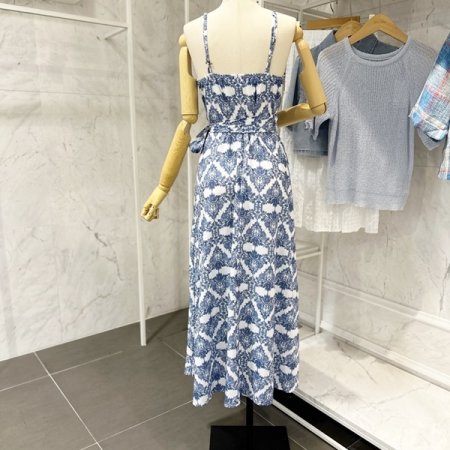 패턴 끈 랩 원피스