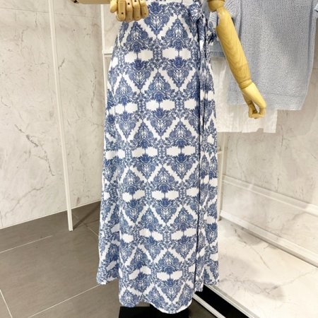 패턴 끈 랩 원피스