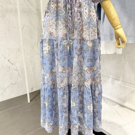 라운드넥 에스닉 스트링 원피스