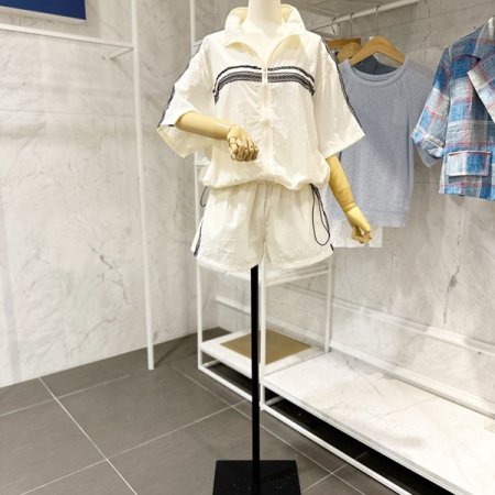 레이스 집업 반바지 세트