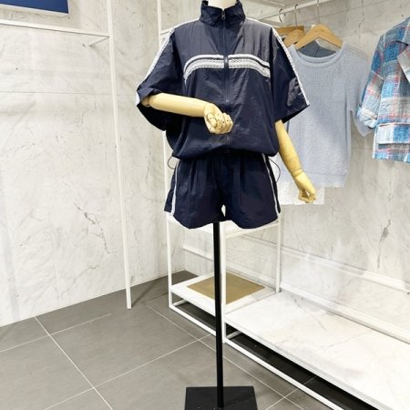 레이스 집업 반바지 세트