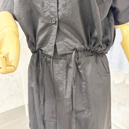 스트링 셔츠 카고 스커트 세트