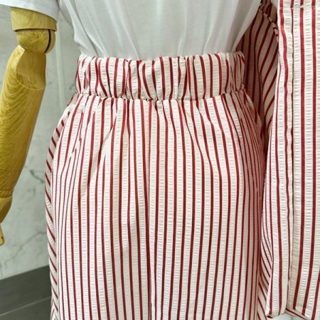 티셔츠 스트라이프 스커트 가방 세트