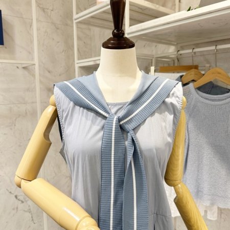 어깨숄 민소매 원피스