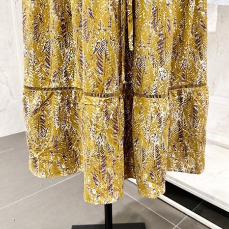 브이넥 열대꽃 스트링 원피스