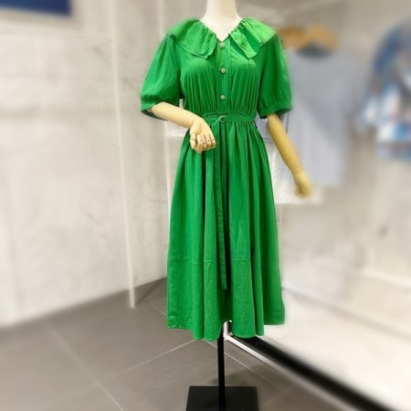 프릴 카라 벨트 원피스