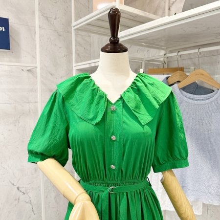 프릴 카라 벨트 원피스