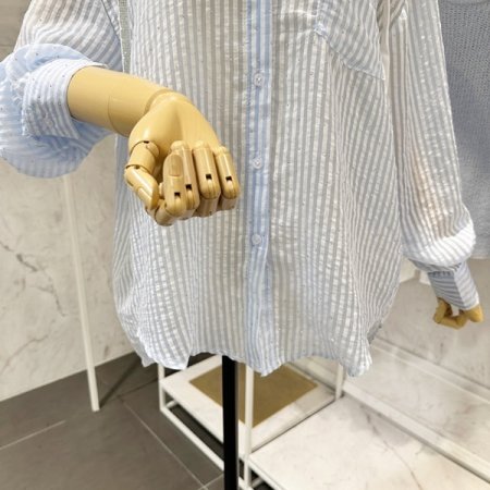 후드넥 장식 루즈핏 셔츠