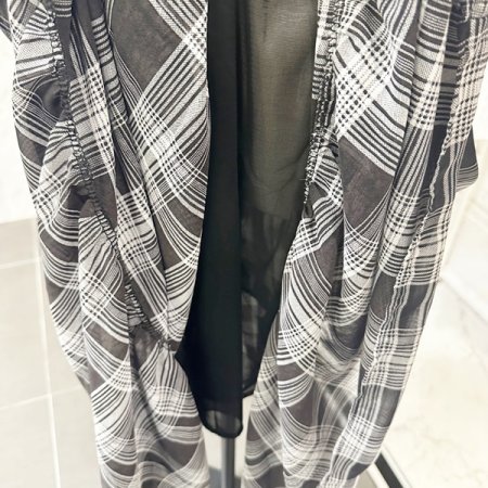 체크 스트링 원피스