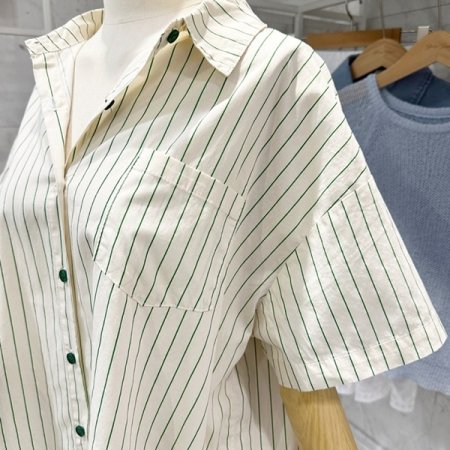 백 캐릭터 스트라이프 셔츠