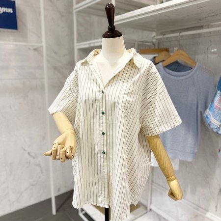 백 캐릭터 스트라이프 셔츠