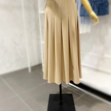 뒷 셔링 핀턱주름 스커트