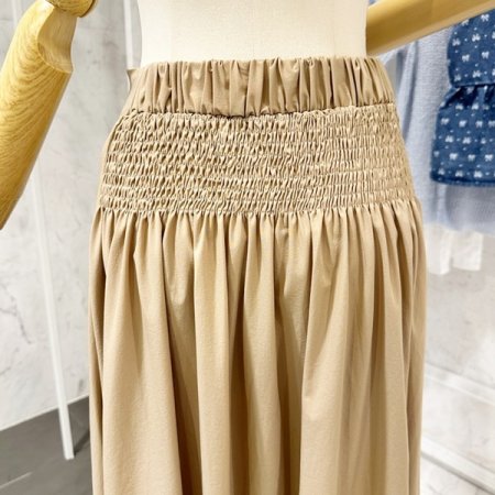 뒷 셔링 핀턱주름 스커트