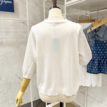 아트 프린트 린넨 가디건