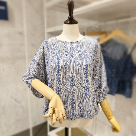 뒷끈 밑단밴딩 루즈핏 블라우스