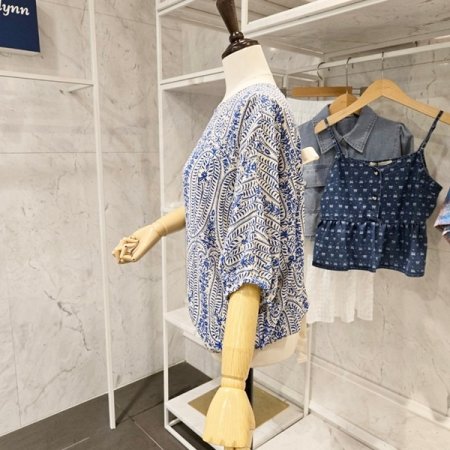 뒷끈 밑단밴딩 루즈핏 블라우스