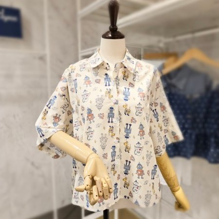 로봇 프린팅 카라 셔츠