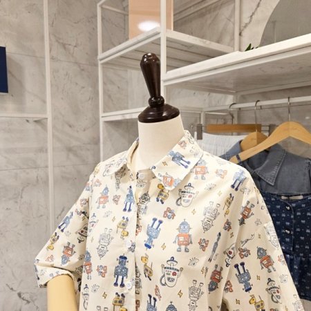 로봇 프린팅 카라 셔츠