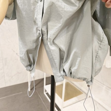 러브 포켓 자수 스트링 셔츠