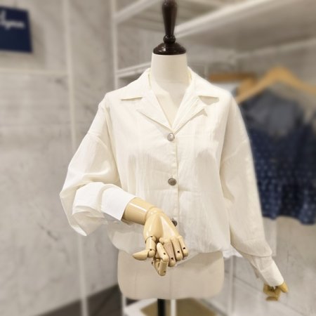 밑단밴딩 카라 블라우스