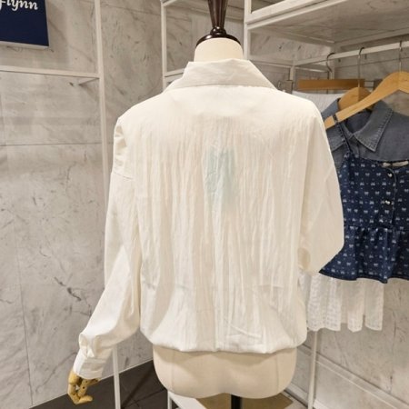 밑단밴딩 카라 블라우스