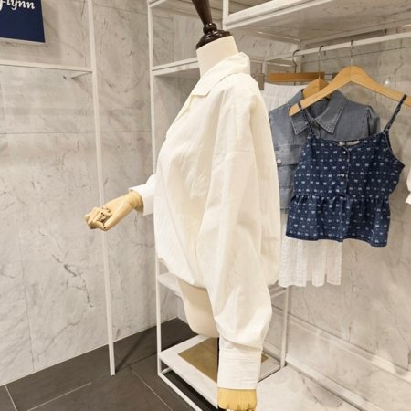 밑단밴딩 카라 블라우스