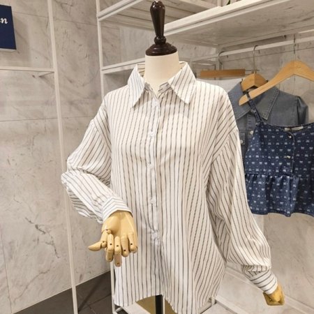 줄지 기본 카라 셔츠