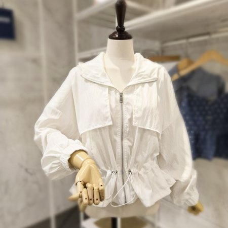 후드넥 스트링 루즈핏 점퍼