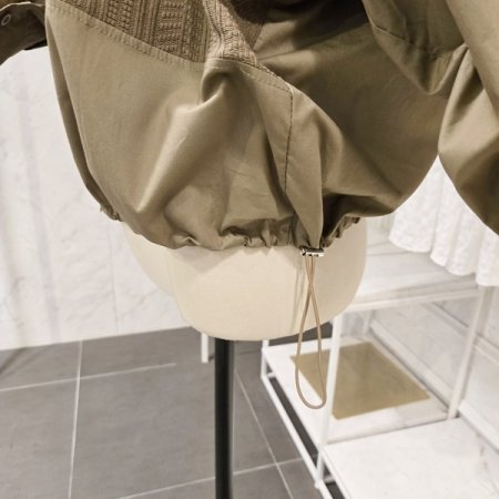 스트링 니트 배색 셔츠