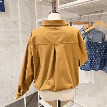 밑단 배색 스트링 자켓