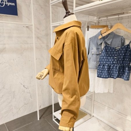 밑단 배색 스트링 자켓