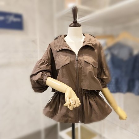 스트링 케이프 야상 점퍼