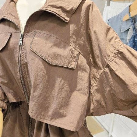 스트링 케이프 야상 점퍼