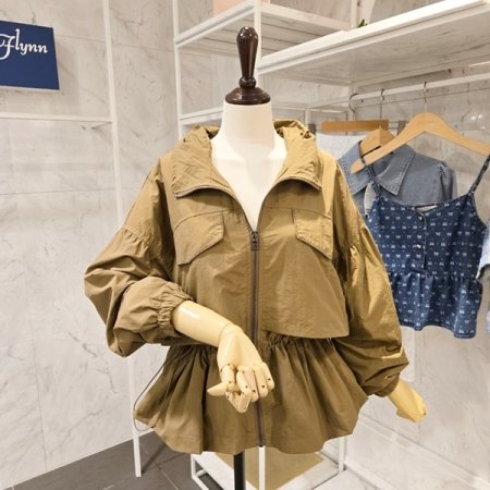 스트링 케이프 야상 점퍼